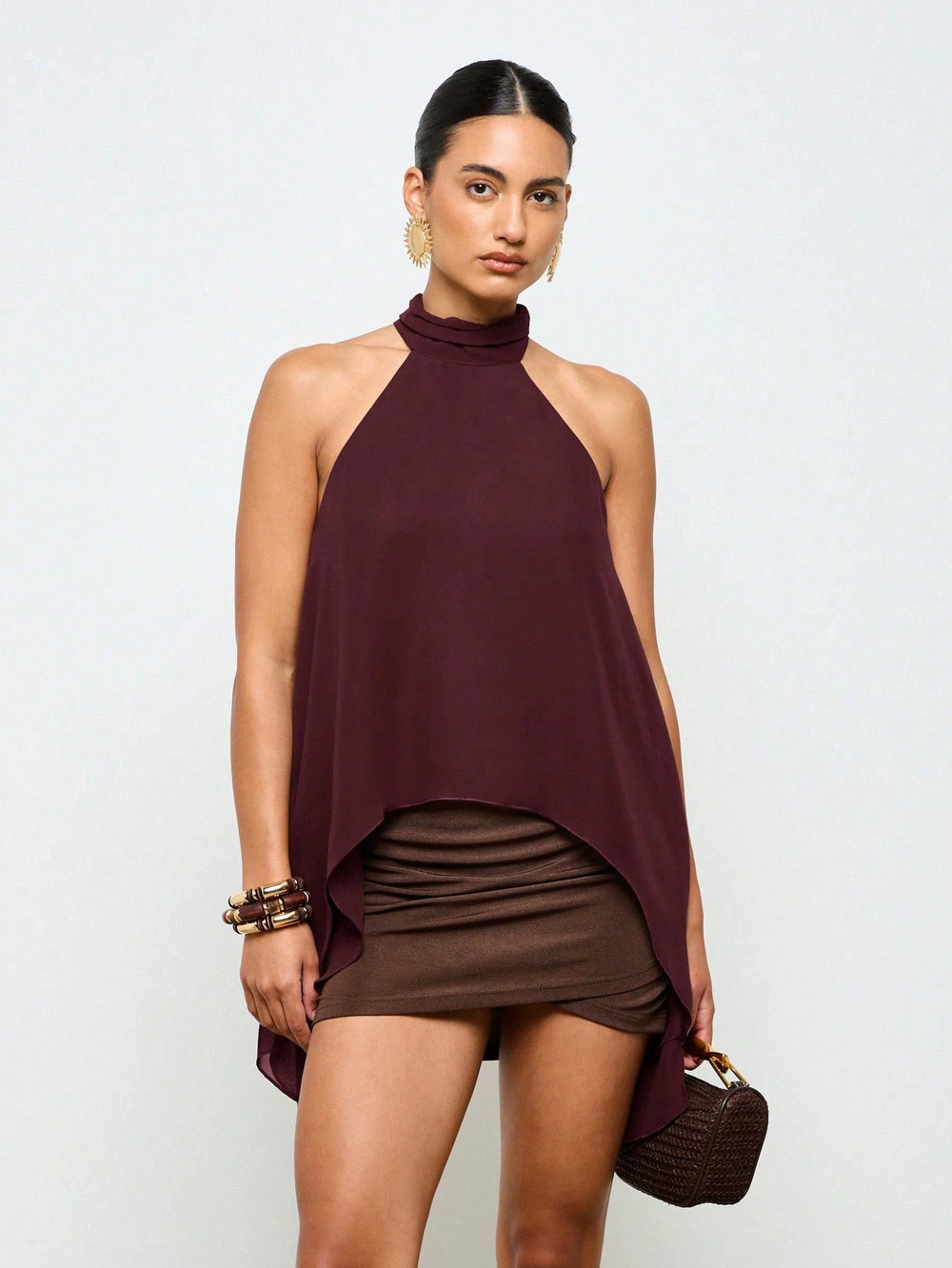 Zara Sleeveless Halter Neck Crop Top Spring Summer Design Inner Outer
